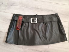Vintage leren mini rokjes maat S