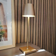 Oplaadbare tafellamp LED met touch dim goud-zwart-wit