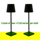 Oplaadbare tafellamp LED met touch dim goud-zwart-wit - 2 - Thumbnail