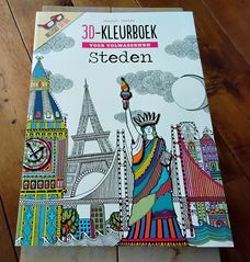 3D-kleurboek voor volwassenen - Steden (met 3D-bril) - nieuw