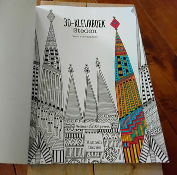 3D-kleurboek voor volwassenen - Steden (met 3D-bril) - nieuw - 2