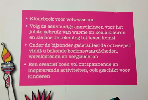 3D-kleurboek voor volwassenen - Steden (met 3D-bril) - nieuw - 5