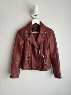 Leren biker jasjes met ritsen maat S