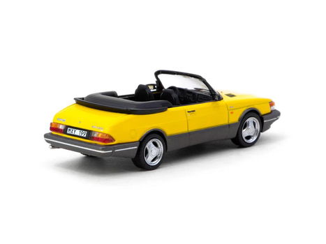 Saab 900 Turbo Convertible geel 1:64 Tarmac 100 - 1