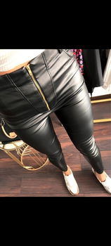 Leren legging met rits maat S - 0