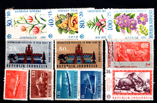 1023 12 zegels verschillende thema's indonesie