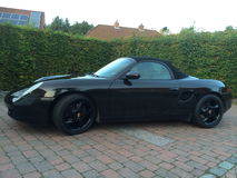 Porsche boxster 2500cc, 1997, 227600km, zwart metalic, zwarte 18" cup velgen, witte lichten