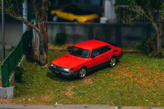 Saab 900 Turbo Red with Tarmac Cards 1:64 Tarmac 110 - 2