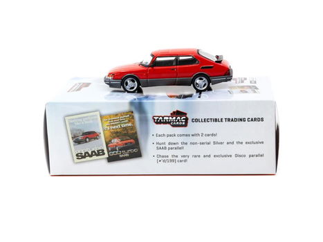 Saab 900 Turbo Red with Tarmac Cards 1:64 Tarmac 110 - 4