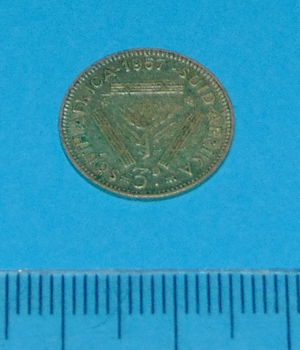 Zuid-Afrika - threepence 1957 - zilver - 0