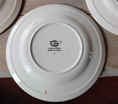 3 vintage borden met rozen - broodborden - ontbijtborden - 5