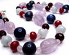 Schitterend collier, verschillende soorten halfedelsteen - 1 - Thumbnail