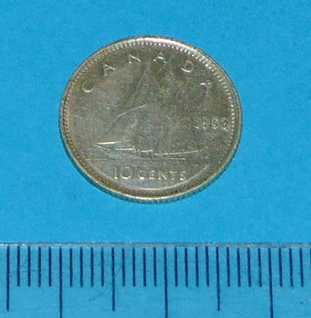 Canada - 10 cent 1953 - met schouderbandje - zilver - 0