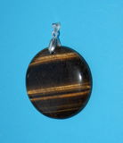 Ronde Tijgeroog hanger, met hangeroog
