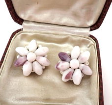 Vintage clipjes van wit glas