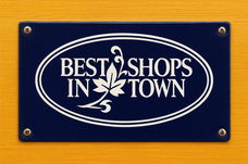 Emaille bordje – "Best Shop in Town"