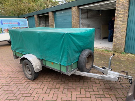 Anssems aanhanger bagagewagen met huif bakmaat 251 bij 131 (cm) met reservewiel - 1