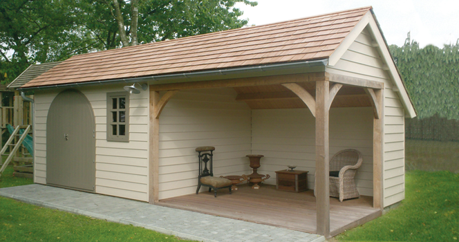 Landelijk tuinhuis LODGE in diverse standaard maten - 1