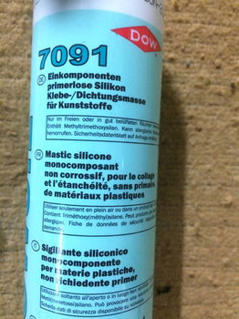 Dowsel 7091 siliconenlijm, ZWART, voor kunststoffen. - 3