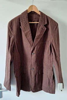 Nieuwe bruin gestreepte colbert van Essentials (maat: XL).