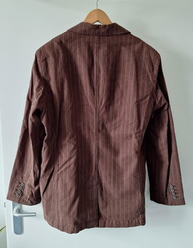 Nieuwe bruin gestreepte colbert van Essentials (maat: XL). - 1