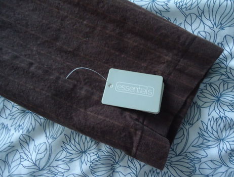 Nieuwe bruin gestreepte colbert van Essentials (maat: XL). - 3