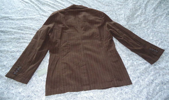 Nieuwe bruin gestreepte colbert van Essentials (maat: XL). - 6