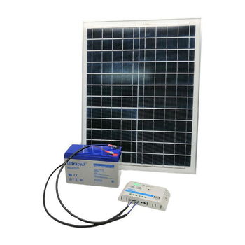 Solar 12 volt zonnepaneel set 20W met regelaar en 7Ah accu - 0
