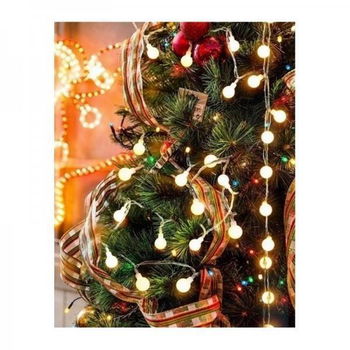 100 LED lichtsnoer 10 meter kerst bolletjes op netstroom - 3