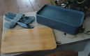 Lunchbox - broodtrommel + houten bamboe plankje + bestek - nieuw - 4 - Thumbnail