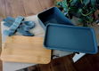 Lunchbox - broodtrommel + houten bamboe plankje + bestek - nieuw - 6 - Thumbnail