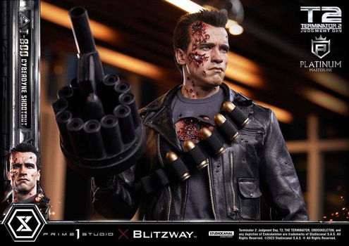 P1S Terminator 2 Platimum Statue T-800 Cyberdyne Shootout - 2
