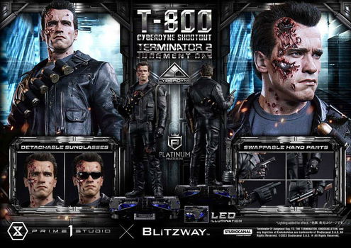 P1S Terminator 2 Platimum Statue T-800 Cyberdyne Shootout - 4