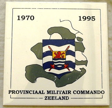 Tegel / Wandtegel, Provinciaal Militair Commando Zeeland (PMC Zld), 1970-1995.(Nr.2) - 0