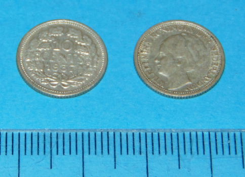 Nederland - dubbeltje 1937 - zilver - 0