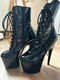 Hoge Blinkende laarzen met stiletto hak en veters maat 38 - 0 - Thumbnail