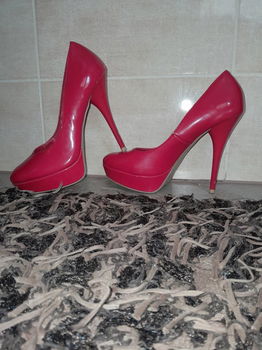 Roze Plateau Hakken Stiletto maat 38 - 0