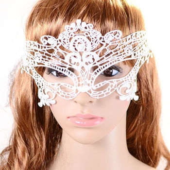 Sexy wit kanten masker, model A - 0