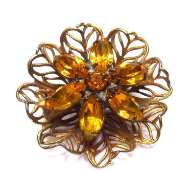 Kleine oude strassbroche - 0