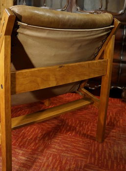 Design Sessel Safari Vintage Hunter chair Torbjørn Afdal fauteuil Norway Midcentury stoel - 1