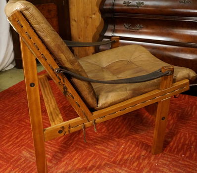 Design Sessel Safari Vintage Hunter chair Torbjørn Afdal fauteuil Norway Midcentury stoel - 2