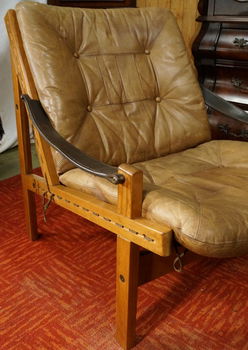 Design Sessel Safari Vintage Hunter chair Torbjørn Afdal fauteuil Norway Midcentury stoel - 3