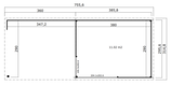 Blokhut met overkapping Olivia 385x295 + Aanbouw onbehandeld vuren - 2 - Thumbnail