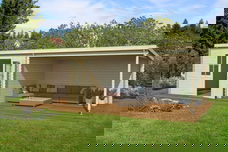 Blokhut met overkapping St. Louis 681x292 Onbehandeld vuren ---ACTIEMODEL---