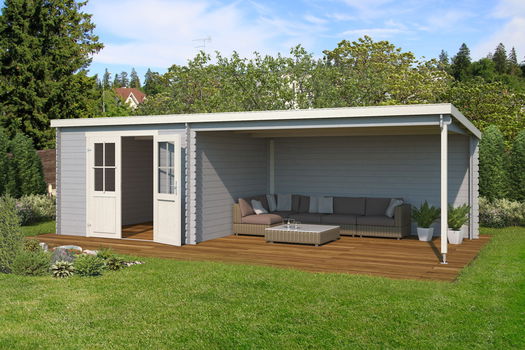 Blokhut met overkapping St. Louis 681x292 Onbehandeld vuren ---ACTIEMODEL--- - 3