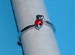 Zilveren ring met rode Swarovski, model AF, diverse maten - 0 - Thumbnail