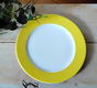 Bordje met gele rand - ontbijtbord - gebaksbord - 1 - Thumbnail