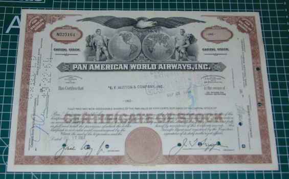 Aandeel Pan American World Airlines, Inc - 1964 - 0