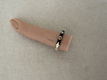 Gouden met zwarte strass ring met monogram klavertjes - 0 - Thumbnail