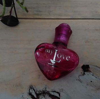 Parfumflesje My Love - hartvorm - leeg - 1